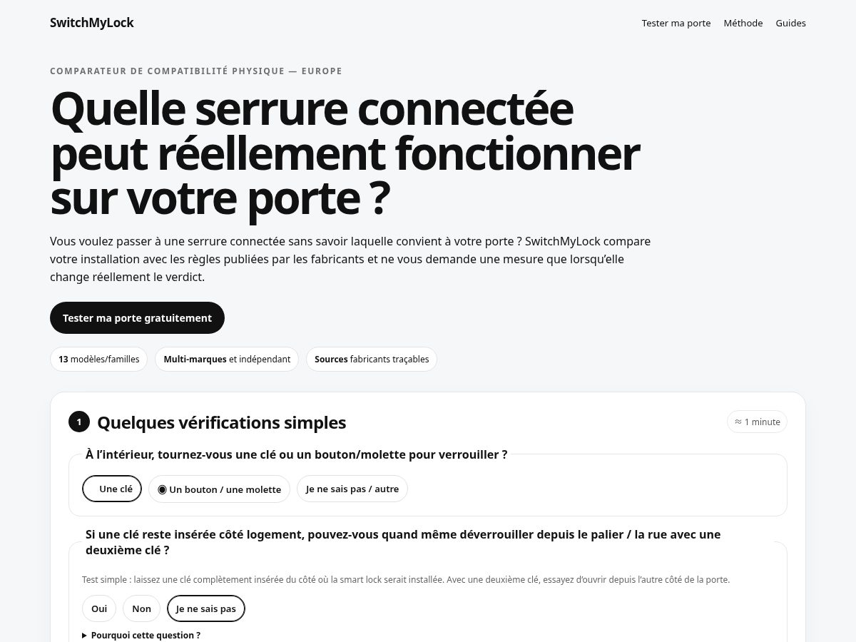 Landing-page snapshot of switchmylock.com