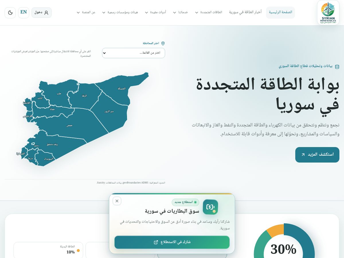 Landing-page snapshot of syriaemissions.com