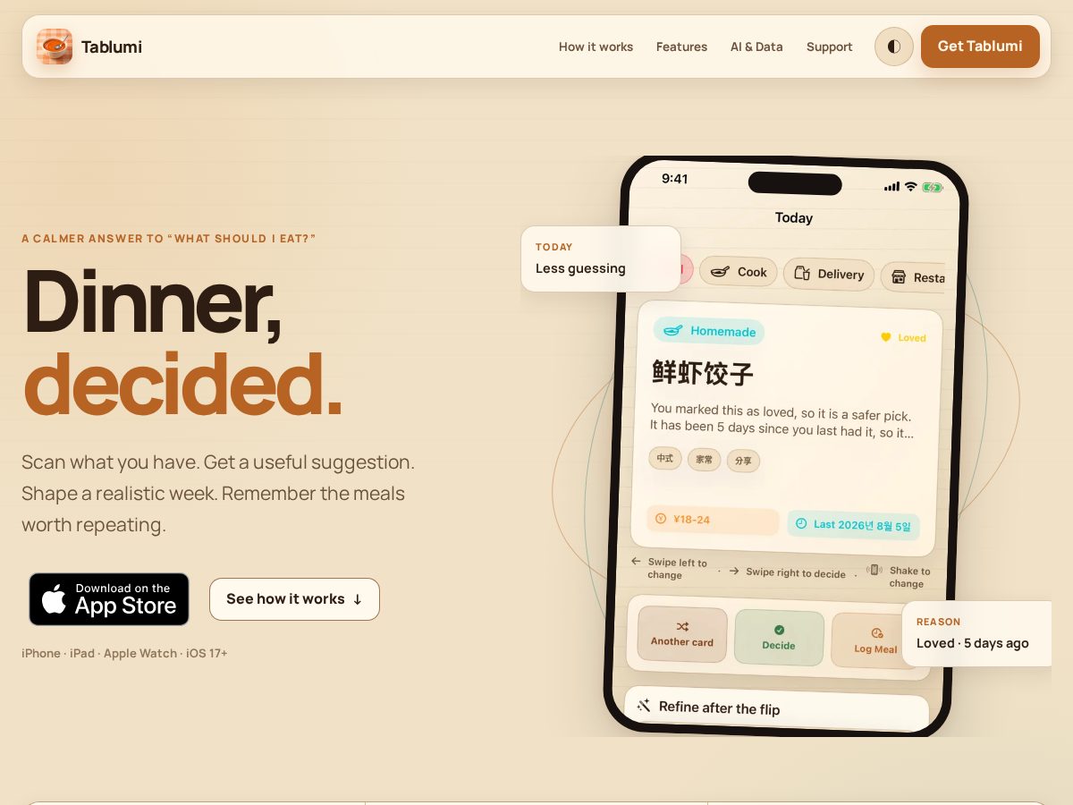 Landing-page snapshot of tablumi.com
