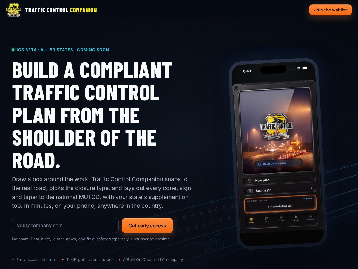 Landing-page snapshot of tccompanion.com