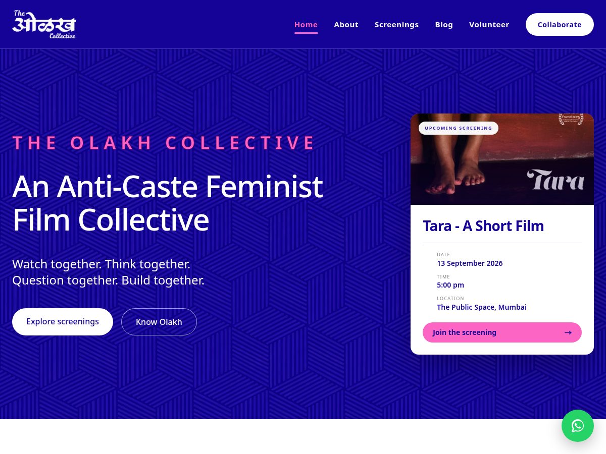 Landing-page snapshot of theolakhcollective.org
