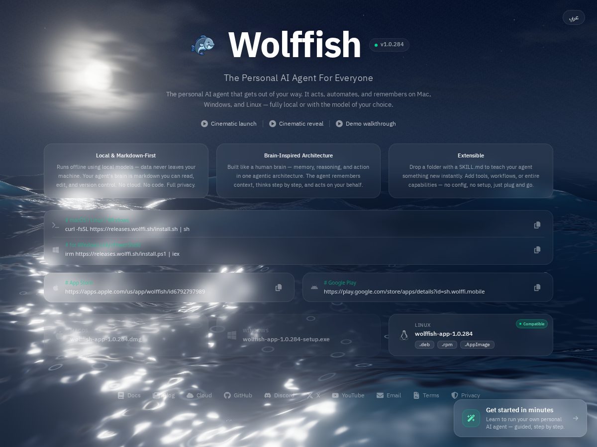 Landing-page snapshot of trywolffish.com