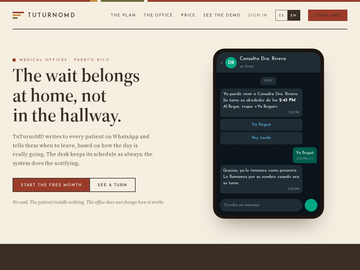 Landing-page snapshot of tuturnomd.com