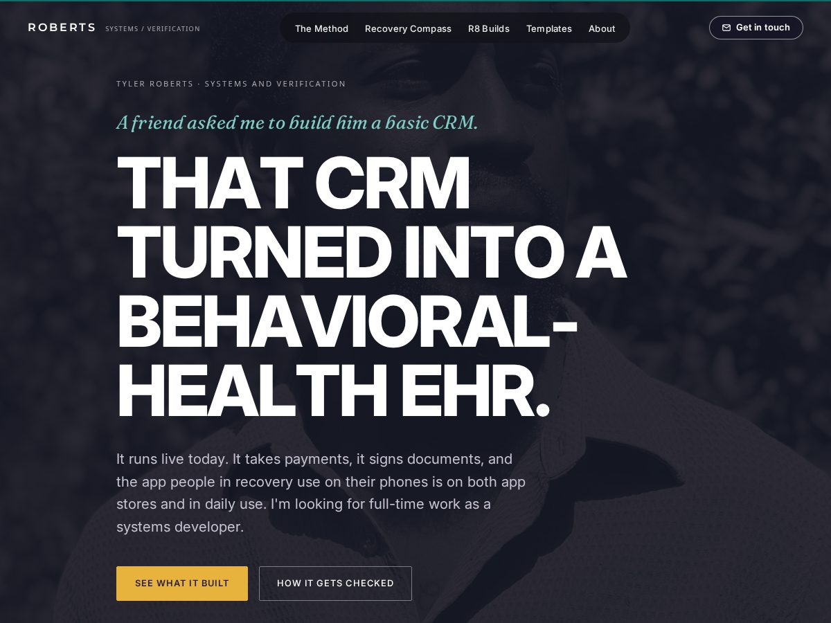 Landing-page snapshot of tylerroberts.dev