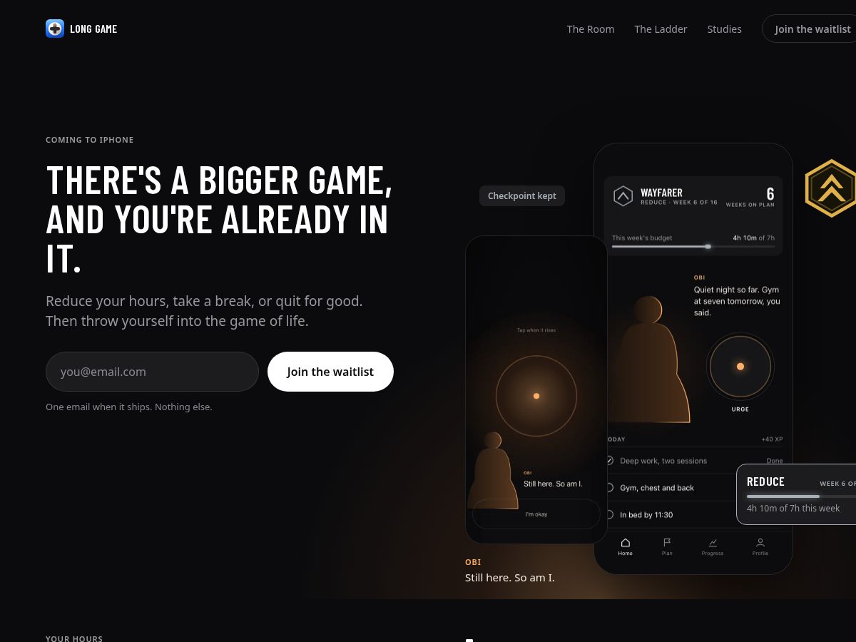 Landing-page snapshot of uselonggame.com