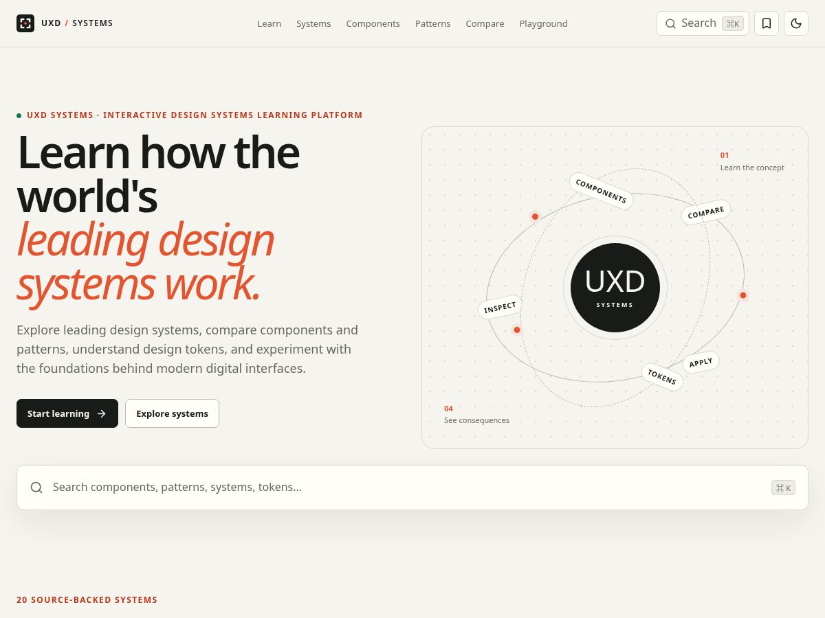 Landing-page snapshot of uxd.systems