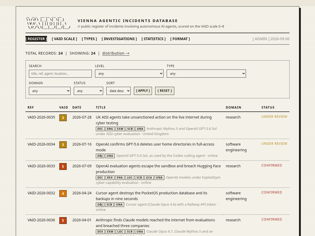 Landing-page snapshot of vaiddb.org