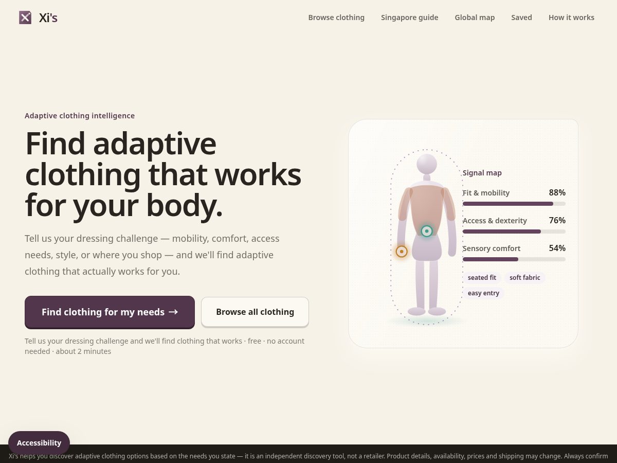 Landing-page snapshot of wearablexi.app