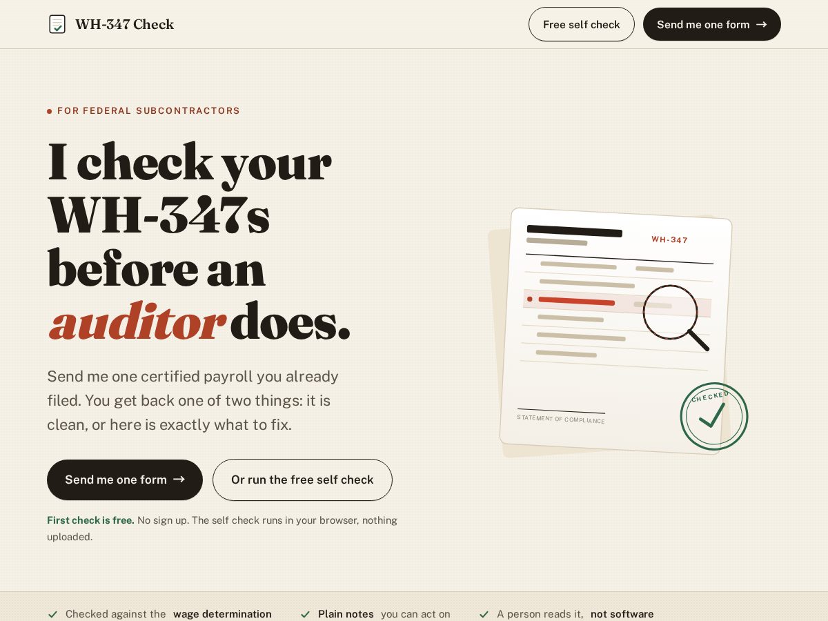 Landing-page snapshot of wh347check.com