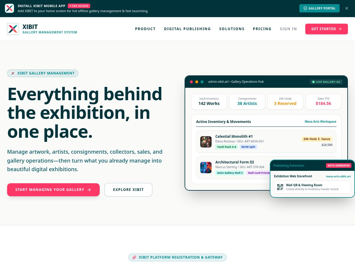 Landing-page snapshot of xibit.online