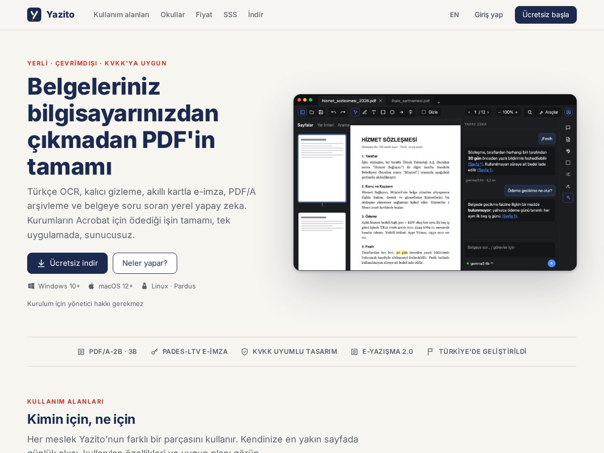 Landing-page snapshot of yazito.com