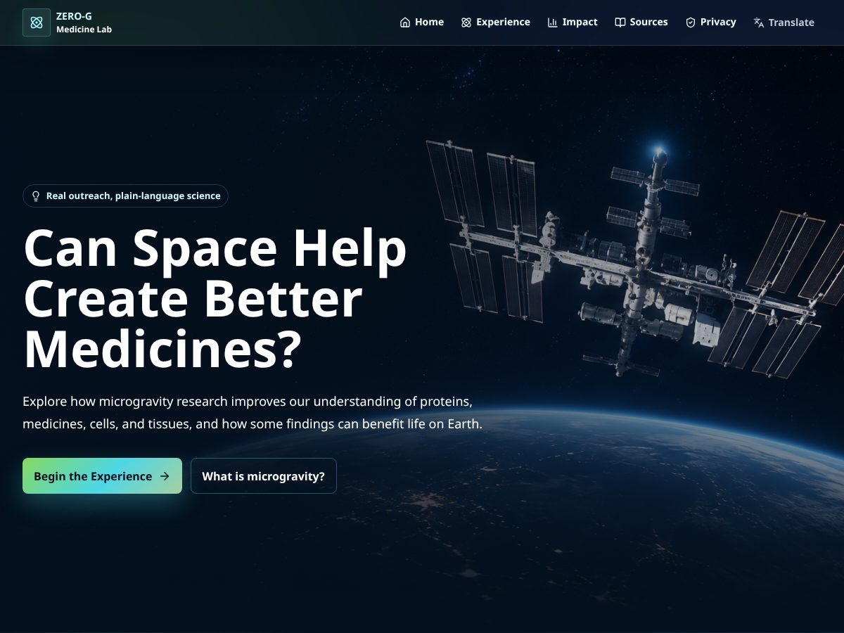 Landing-page snapshot of zerogmedicinelab.com