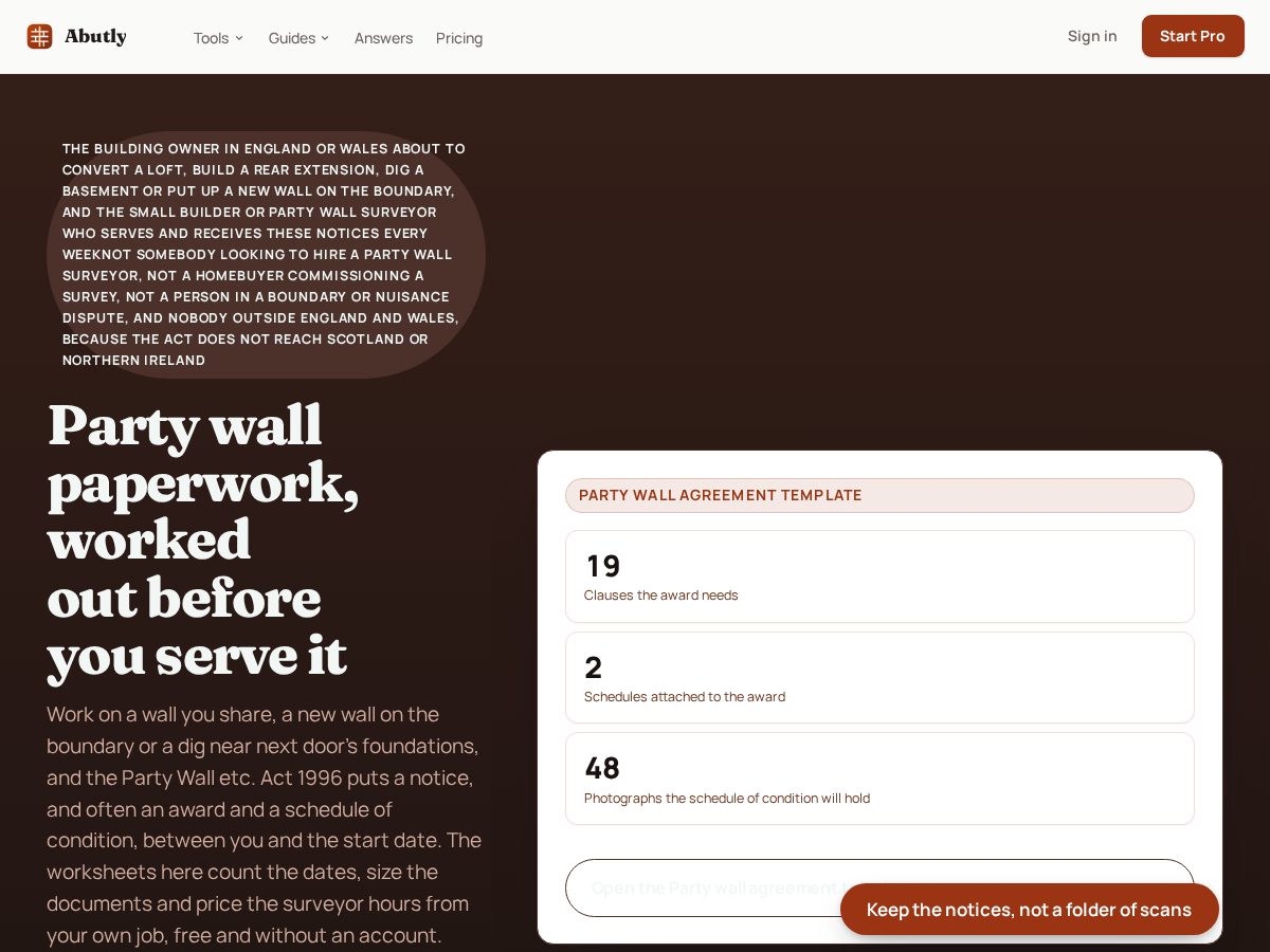 Landing-page snapshot of abutly.com