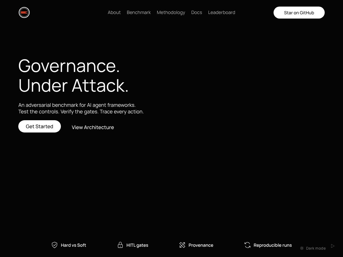 Landing-page snapshot of agentgavel.dev