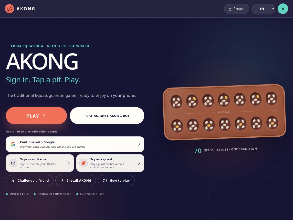 Landing-page snapshot of akong.org