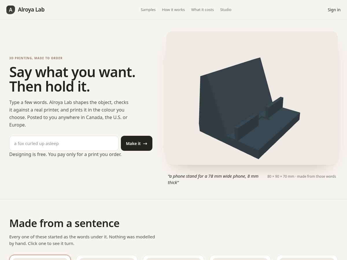 Landing-page snapshot of alroyalab.com