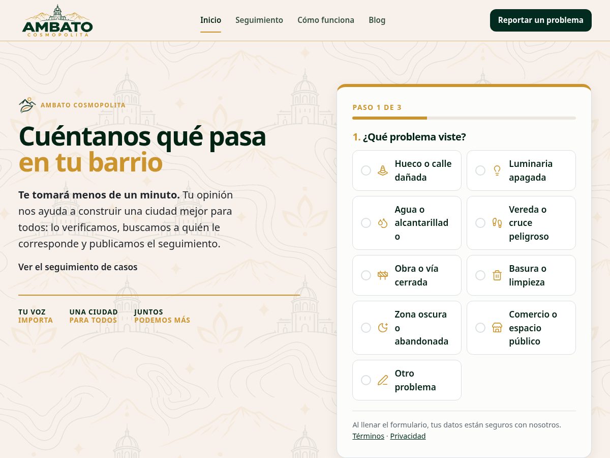 Landing-page snapshot of ambatocosmopolita.com