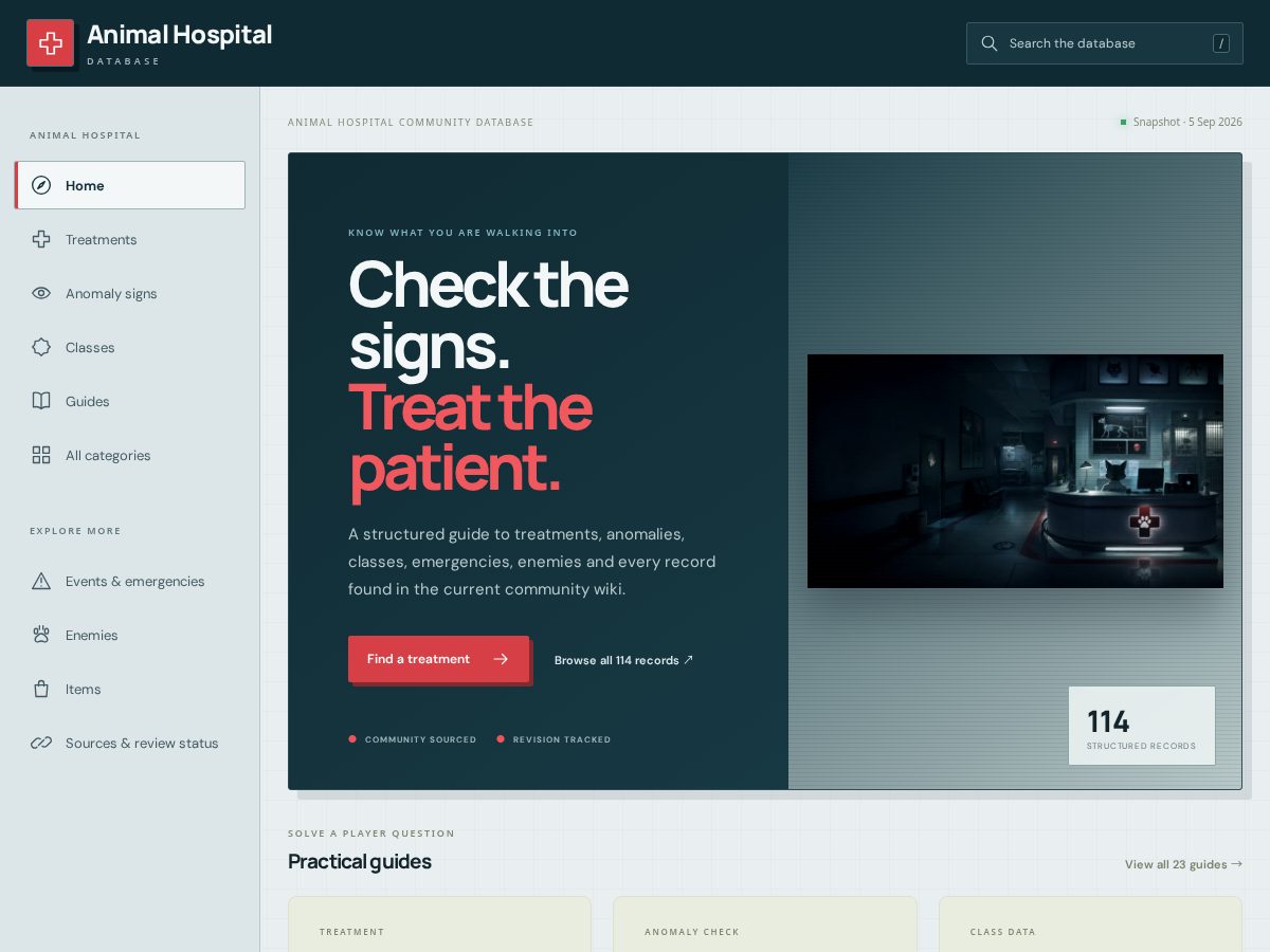 Landing-page snapshot of animal-hospital-game.wiki