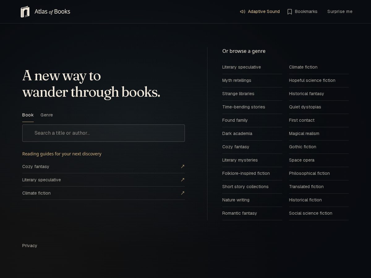 Landing-page snapshot of atlasofbooks.com