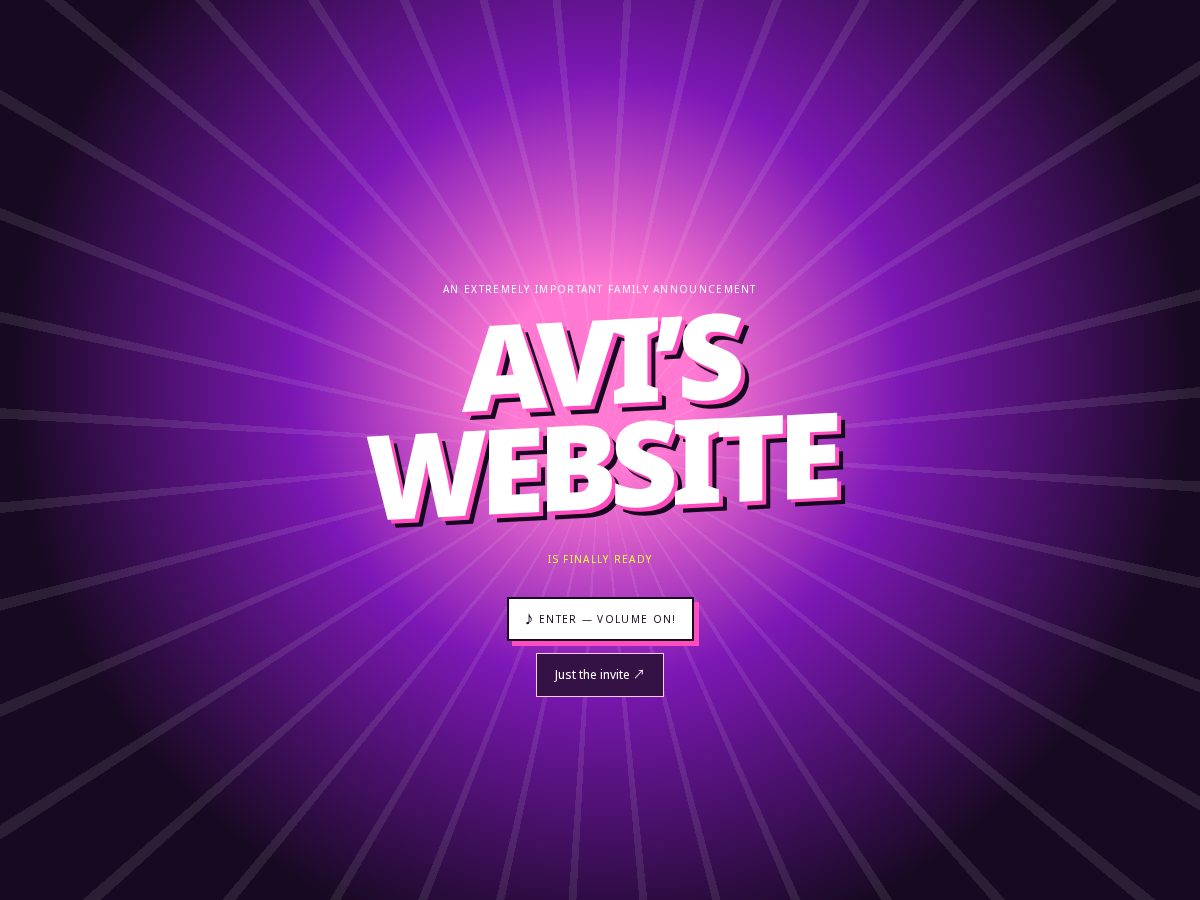 Landing-page snapshot of avi.cool