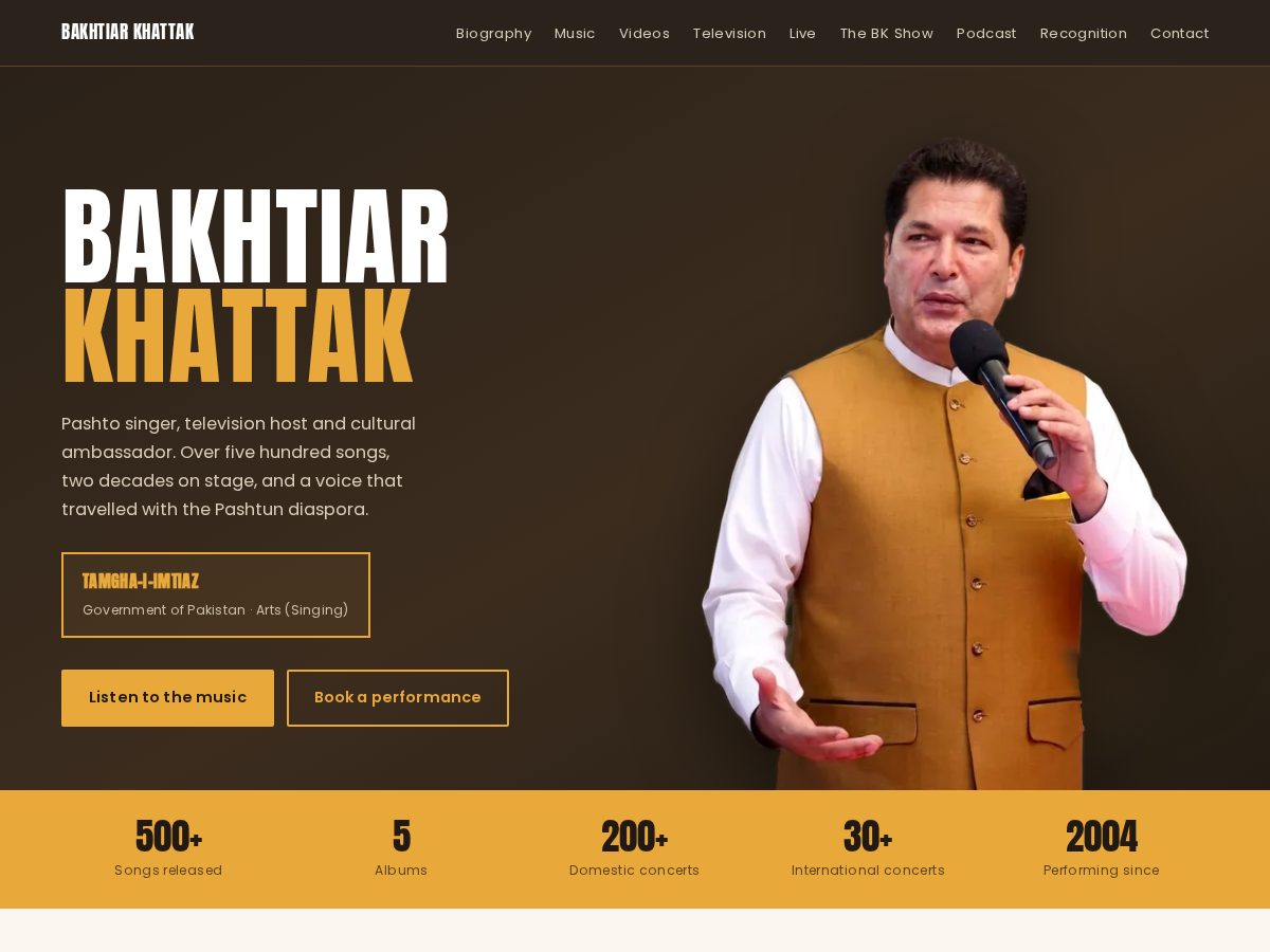 Landing-page snapshot of bakhtiarkhattak.com
