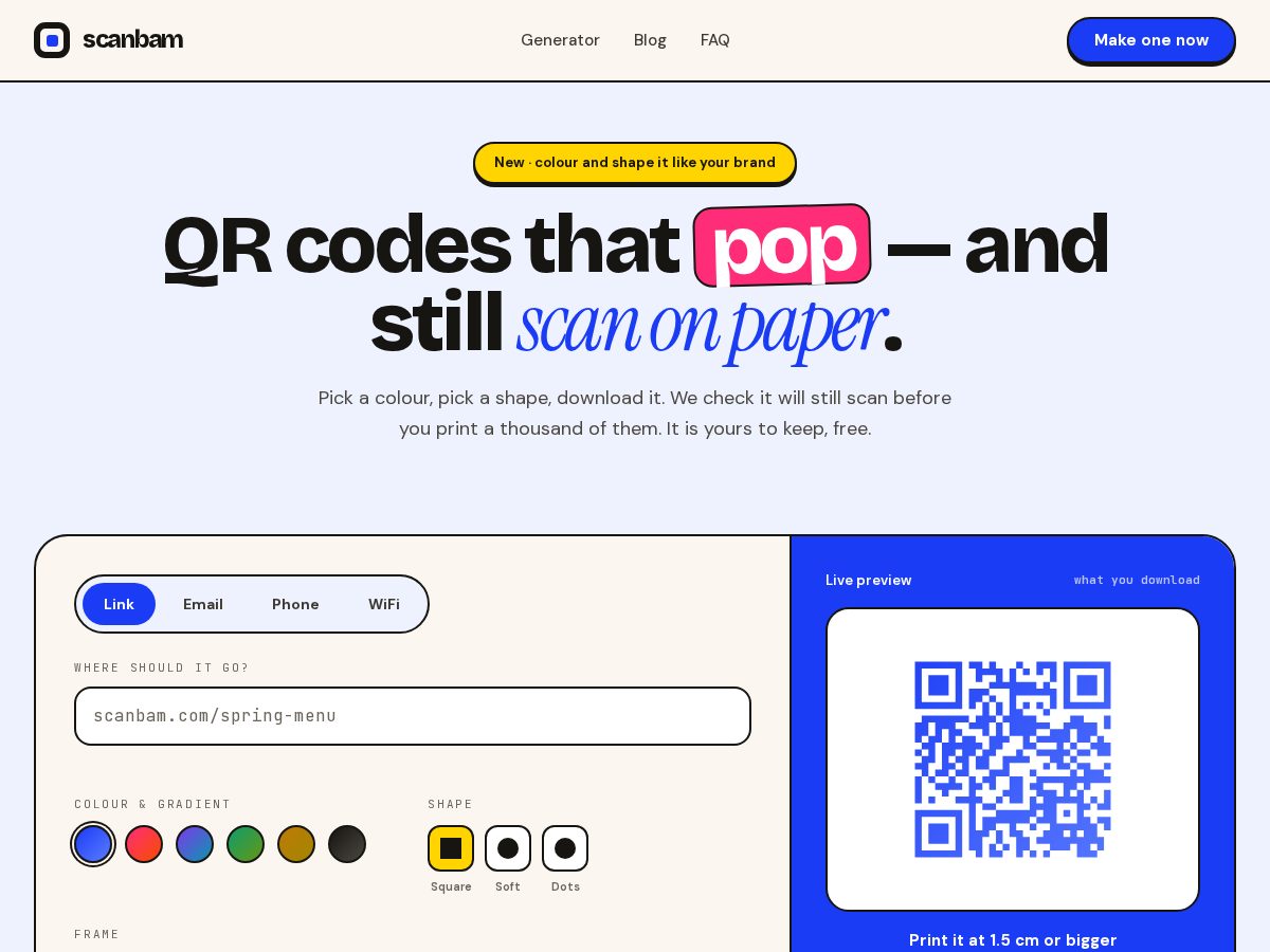 Landing-page snapshot of bamurl.com