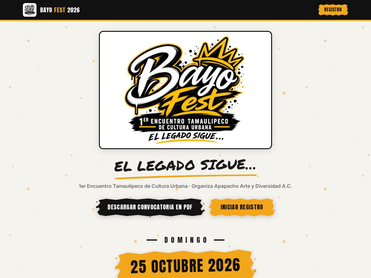 Landing-page snapshot of bayofest.com