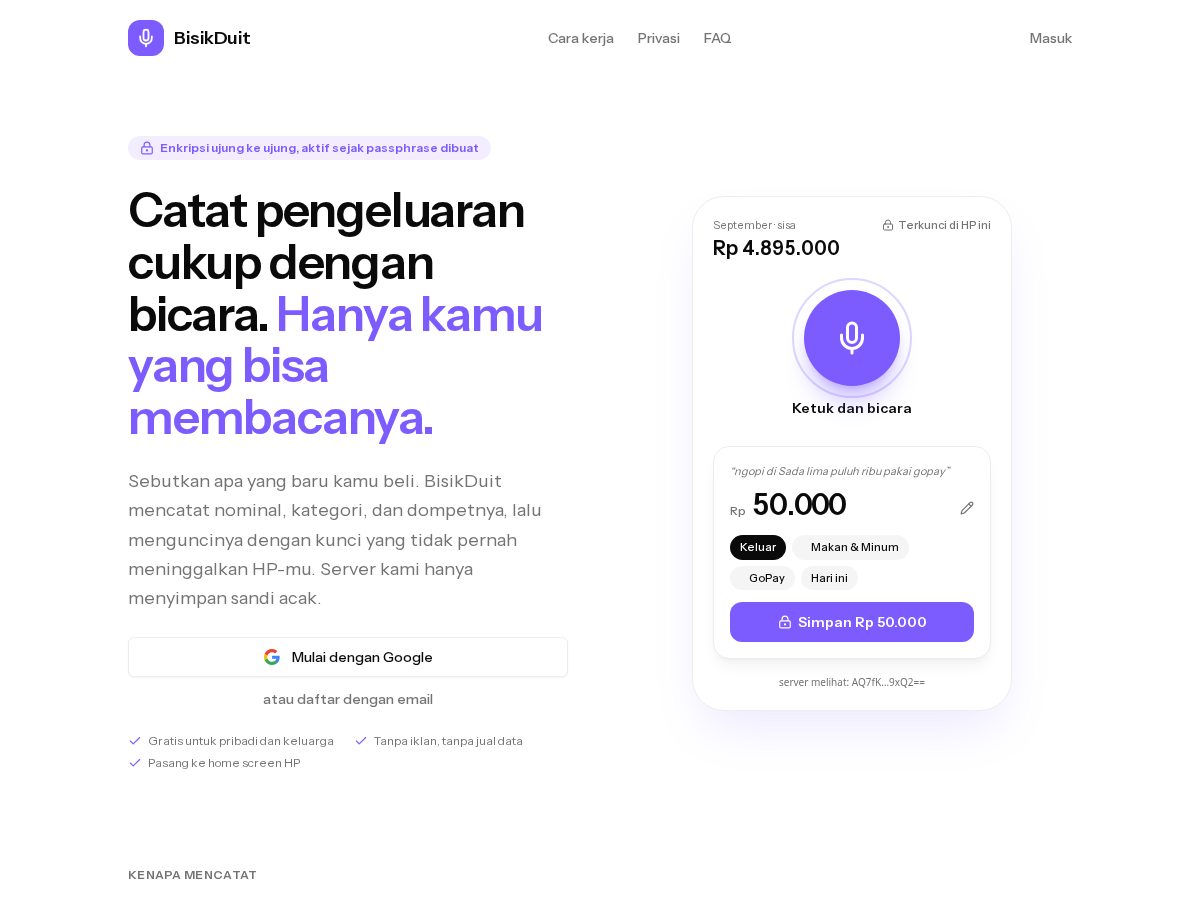 Landing-page snapshot of bisikduit.com
