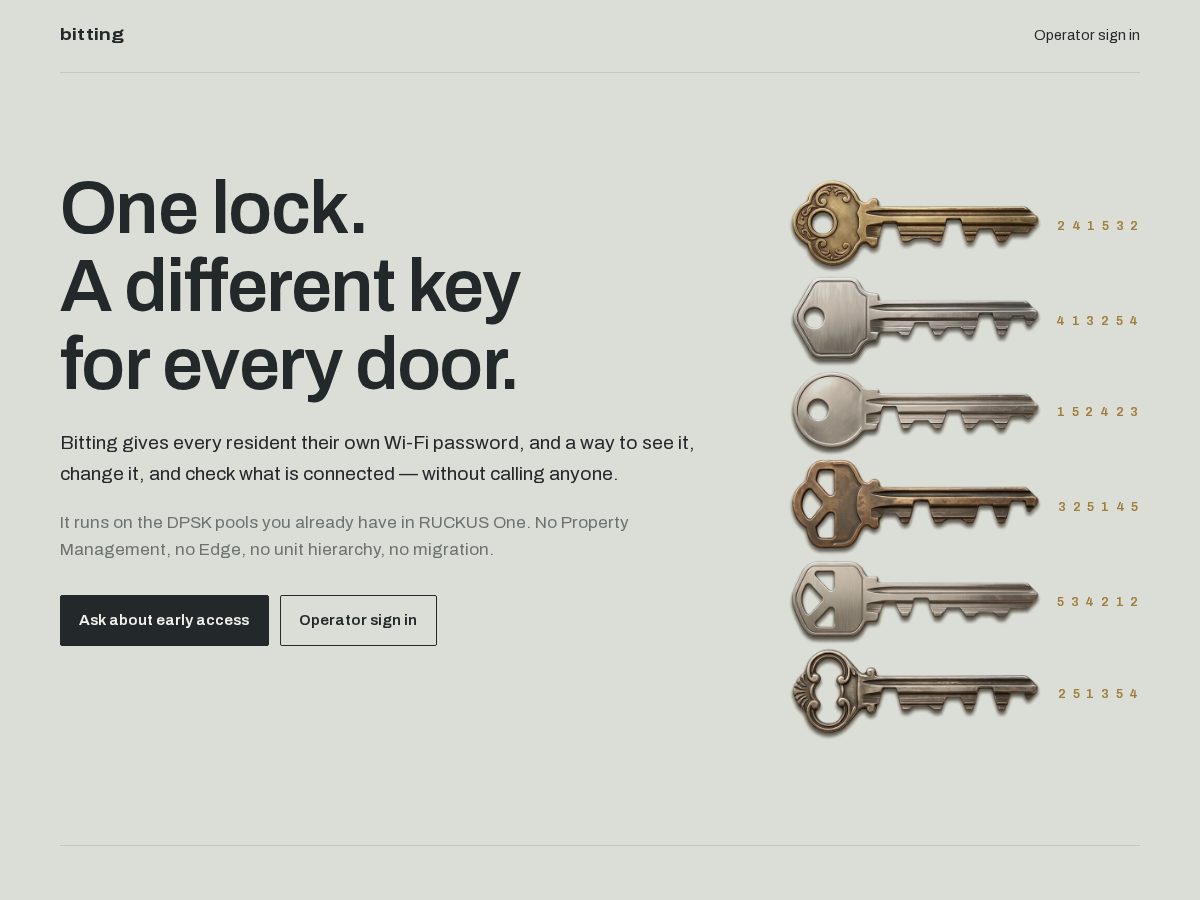 Landing-page snapshot of bitting.app