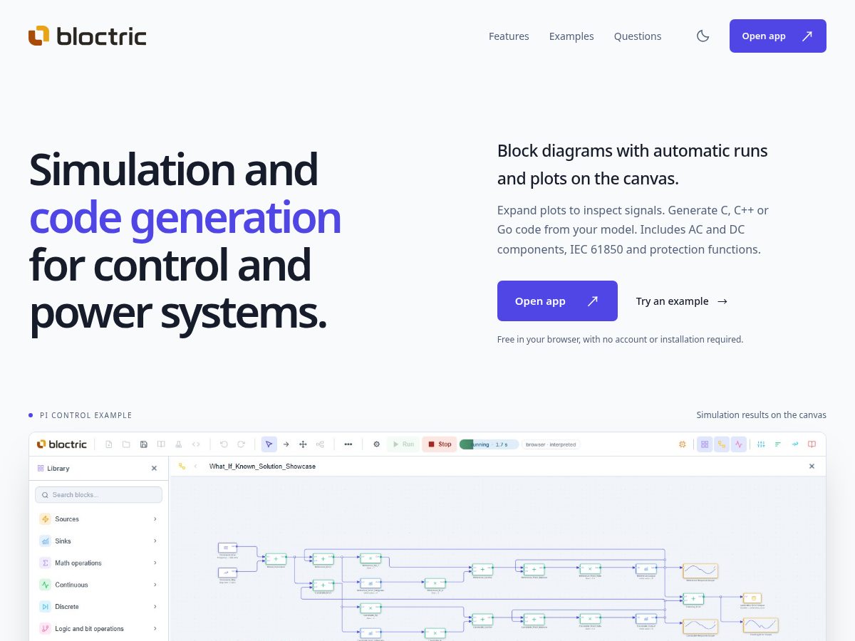 Landing-page snapshot of bloctric.com