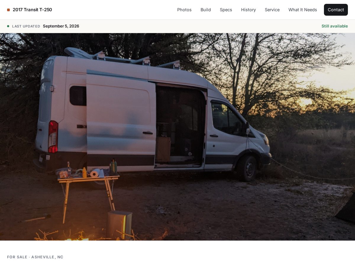 Landing-page snapshot of buymycampervan.com