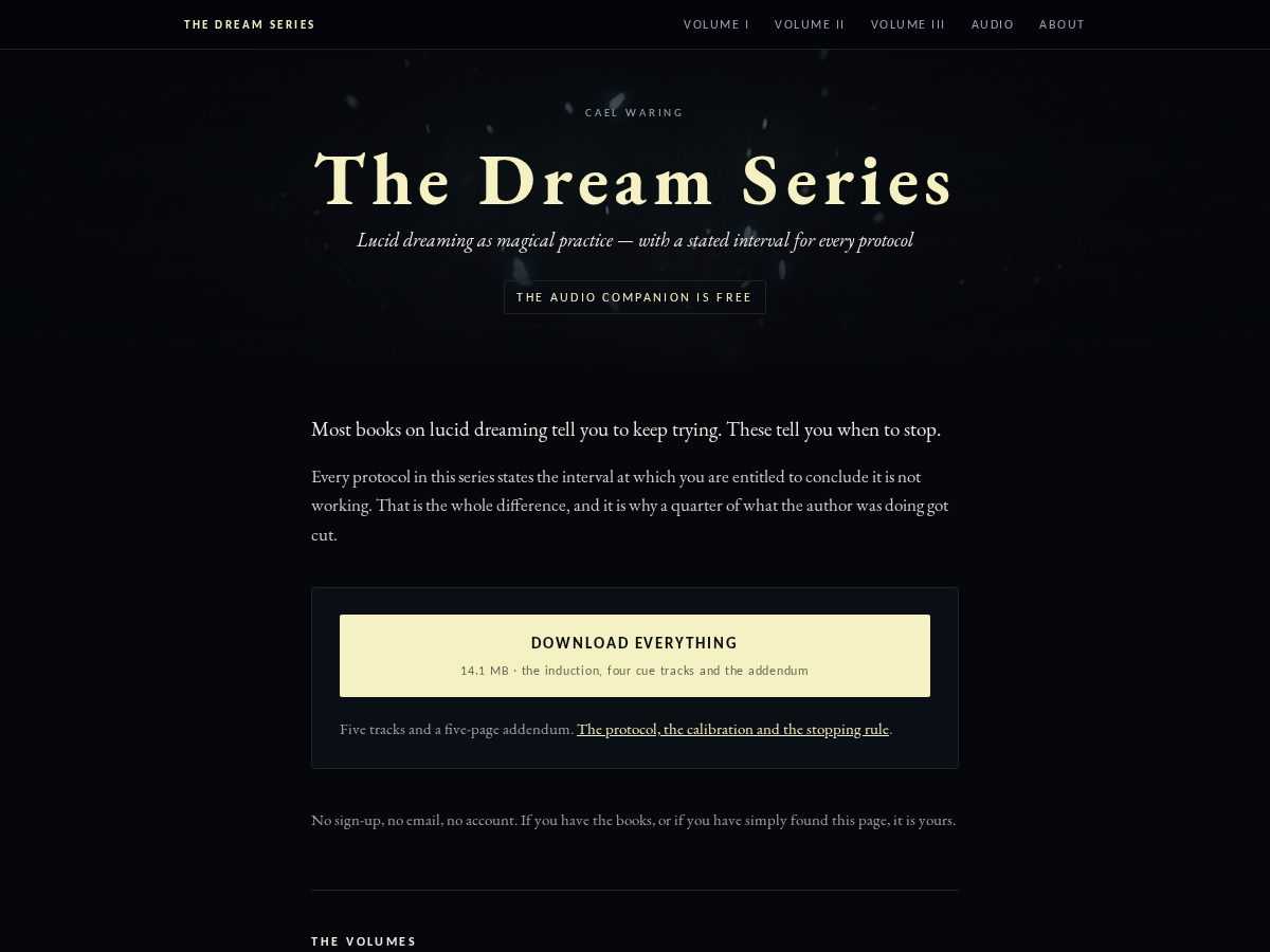 Landing-page snapshot of caelwaring.com