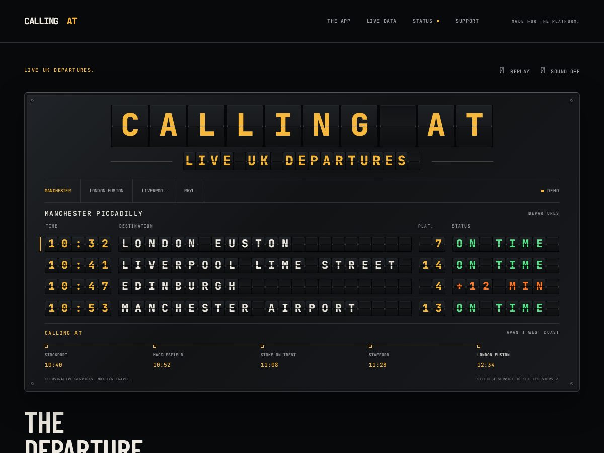 Landing-page snapshot of callingat.app