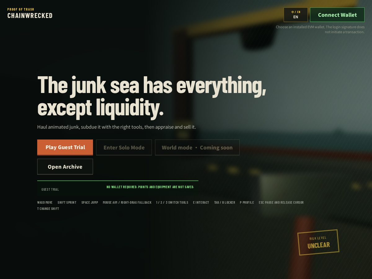 Landing-page snapshot of chainwrecked.xyz