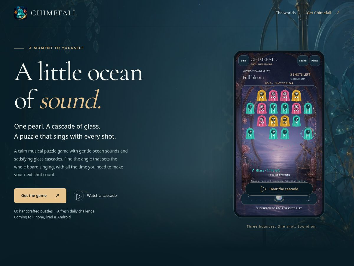 Landing-page snapshot of chimefall.com