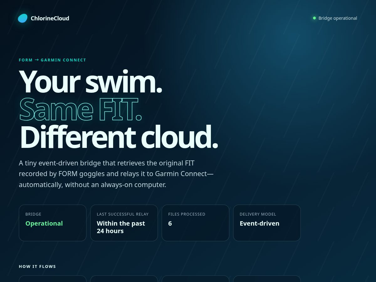 Landing-page snapshot of chlorinecloud.com