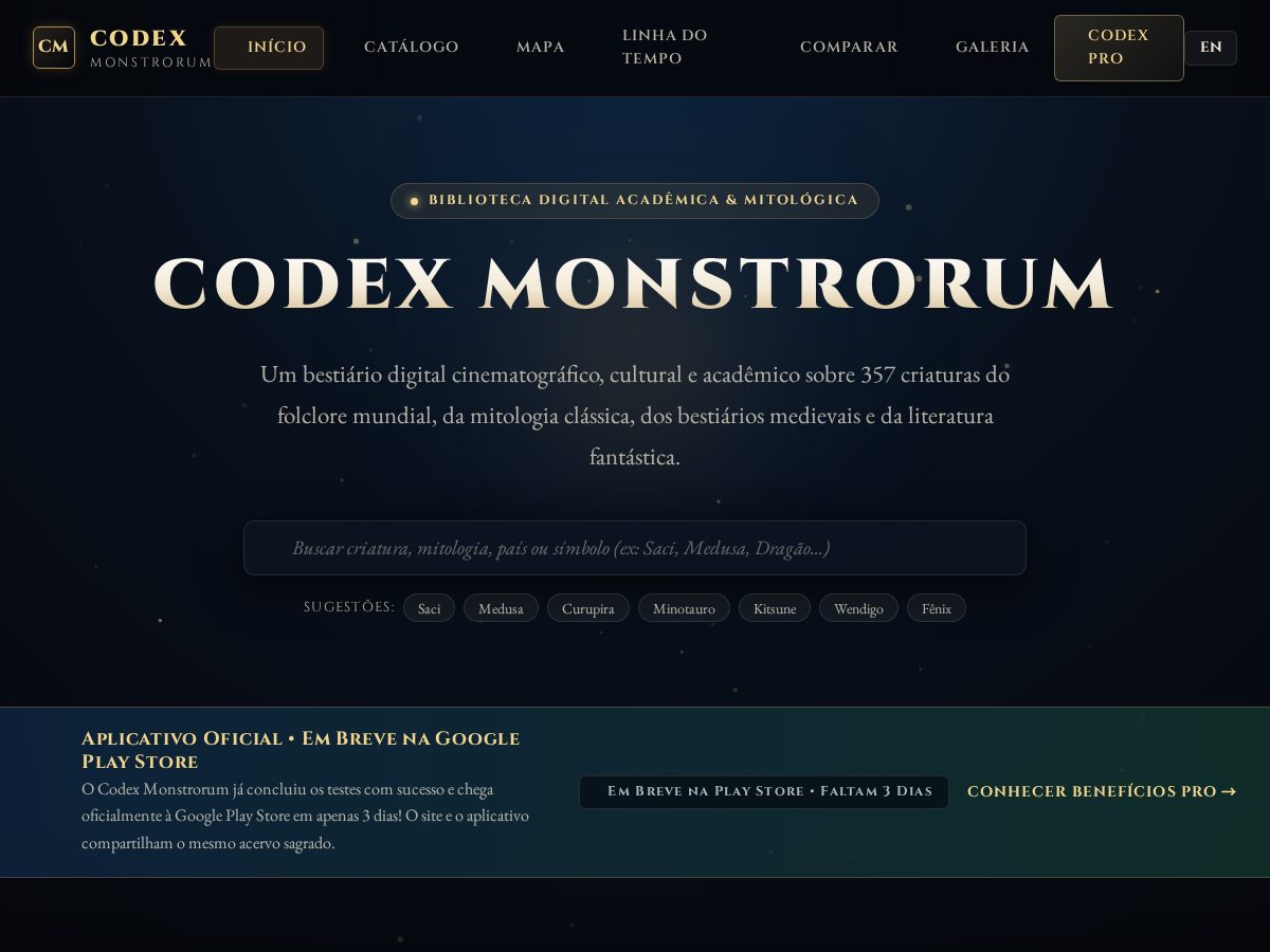 Landing-page snapshot of codexmonstrorum.site
