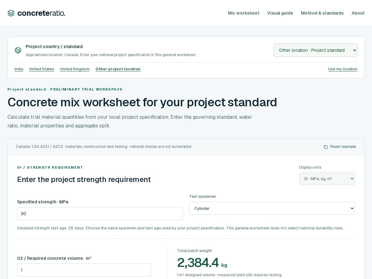 Landing-page snapshot of concreteratio.com
