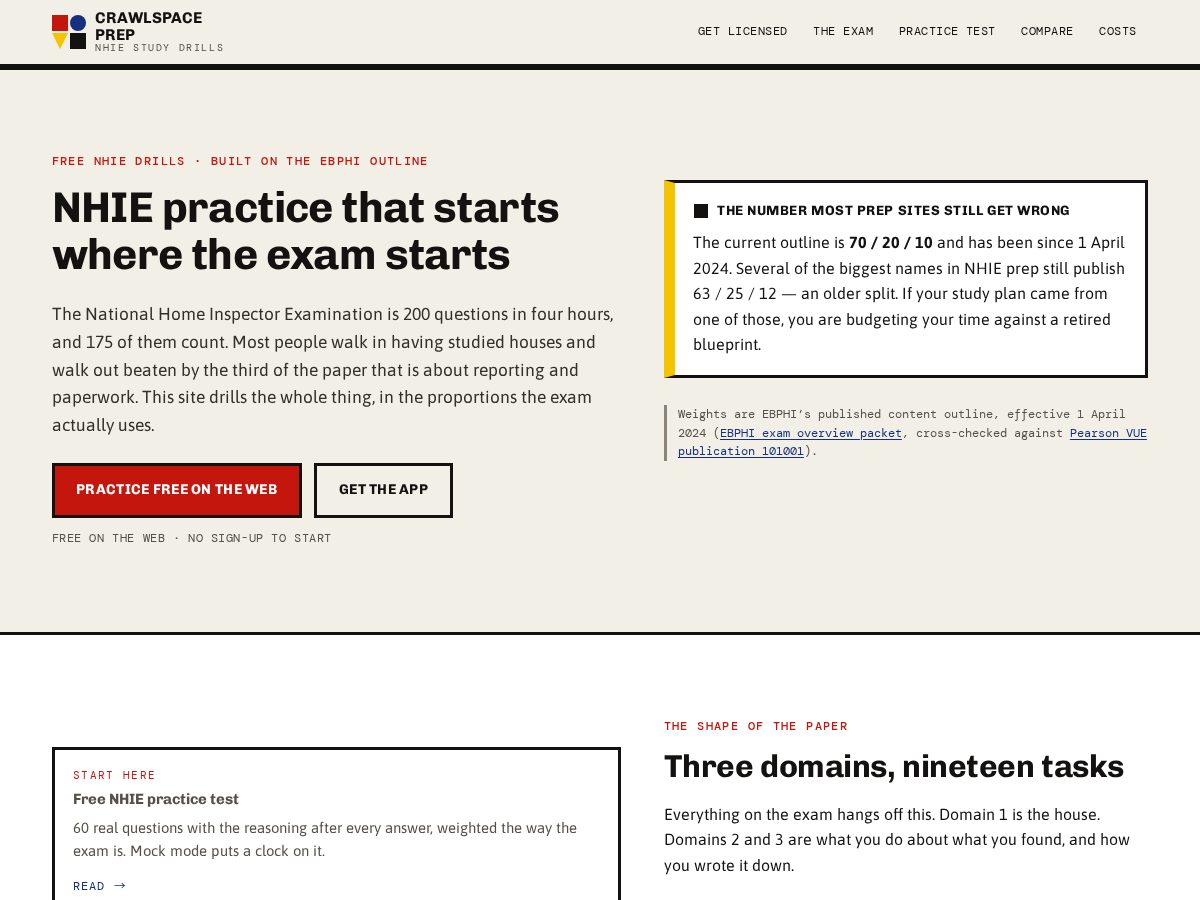 Landing-page snapshot of crawlspaceprep.com