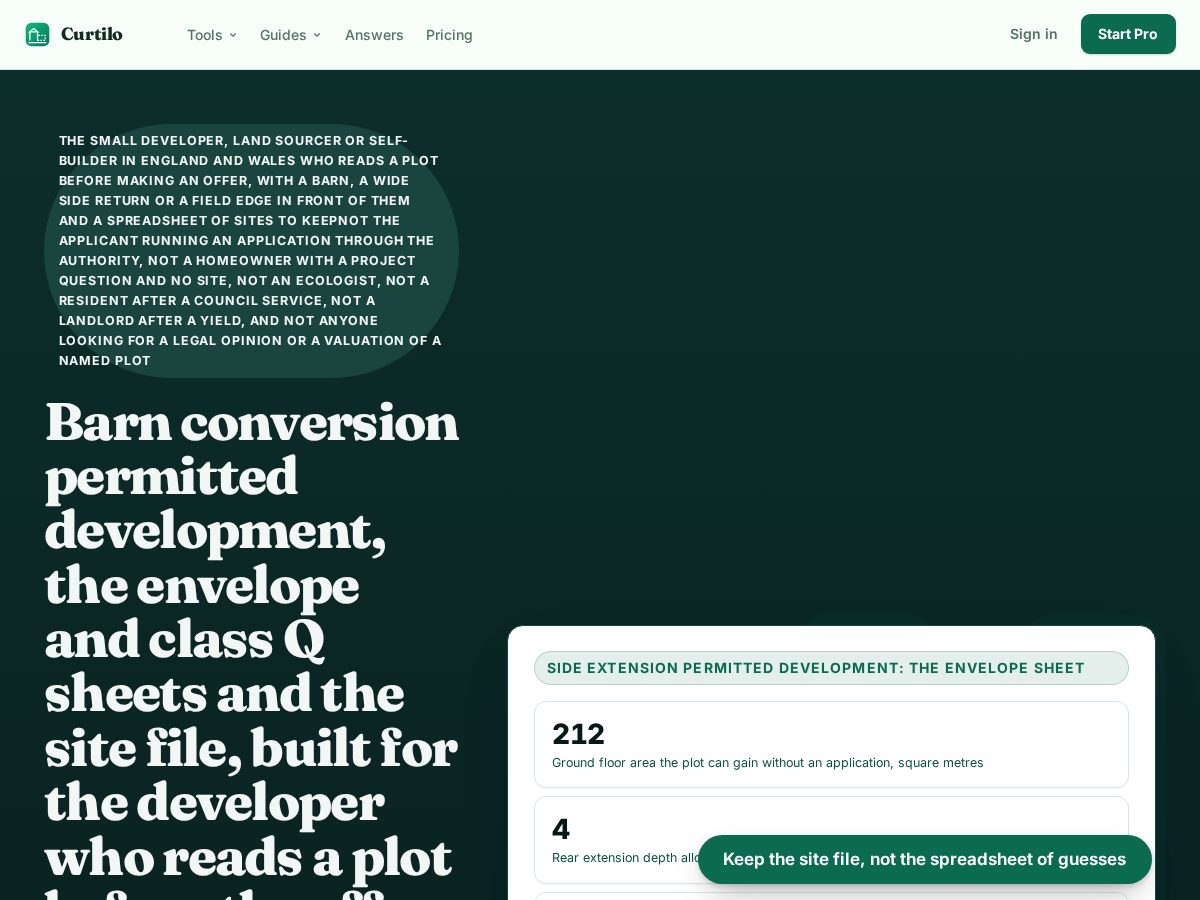 Landing-page snapshot of curtilo.com