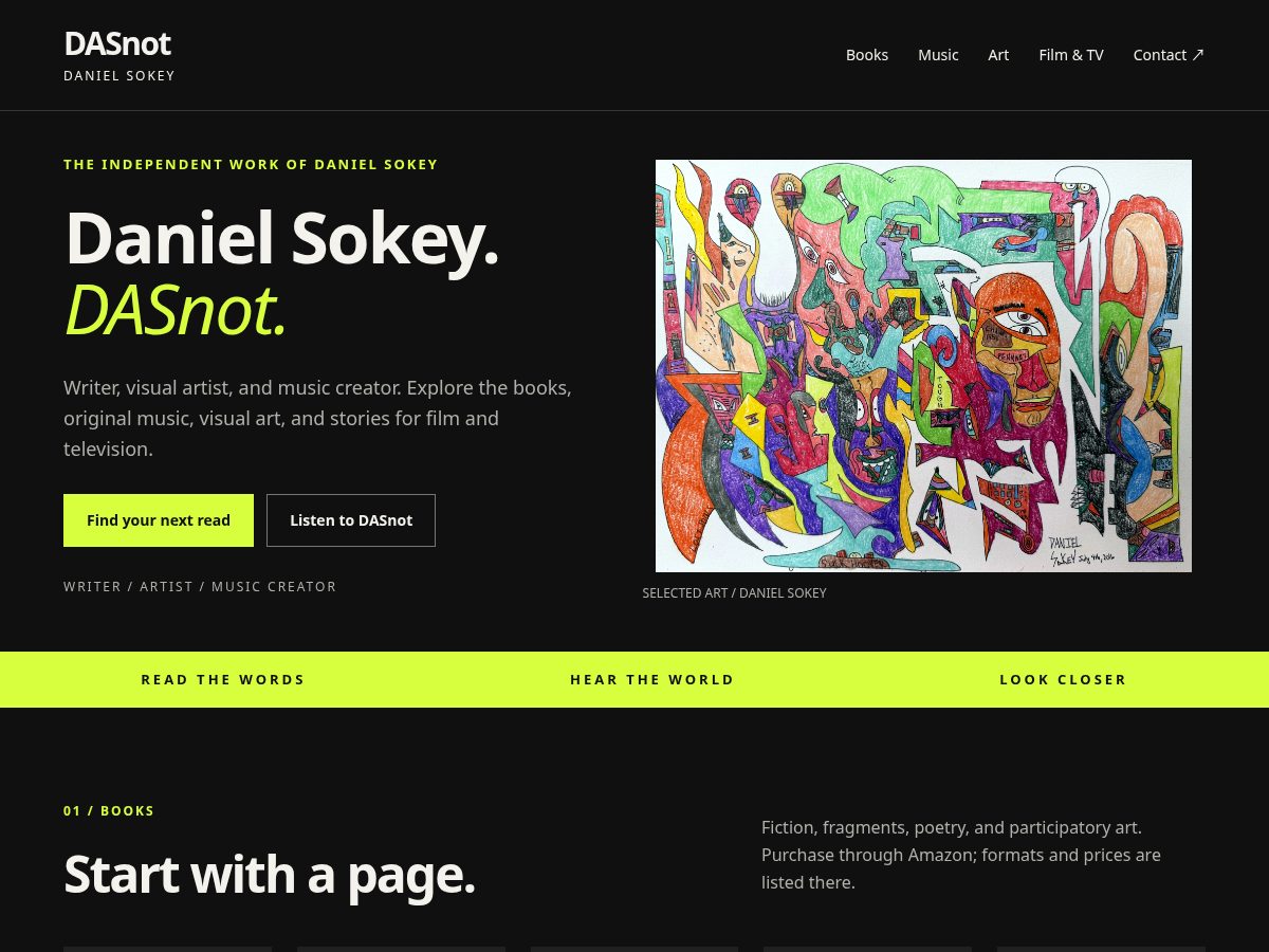 Landing-page snapshot of dasnot.com