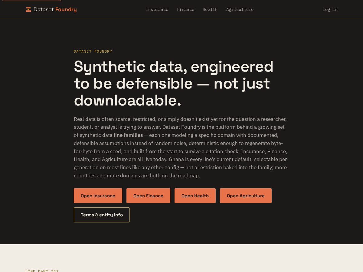 Landing-page snapshot of datasetfoundry.org