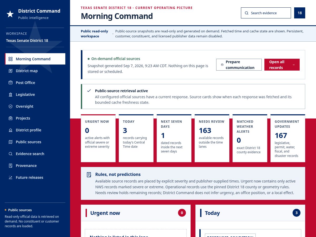 Landing-page snapshot of districtcommandhq.com