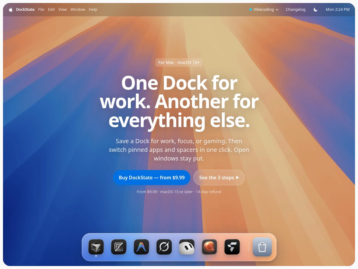 Landing-page snapshot of dockstate.app