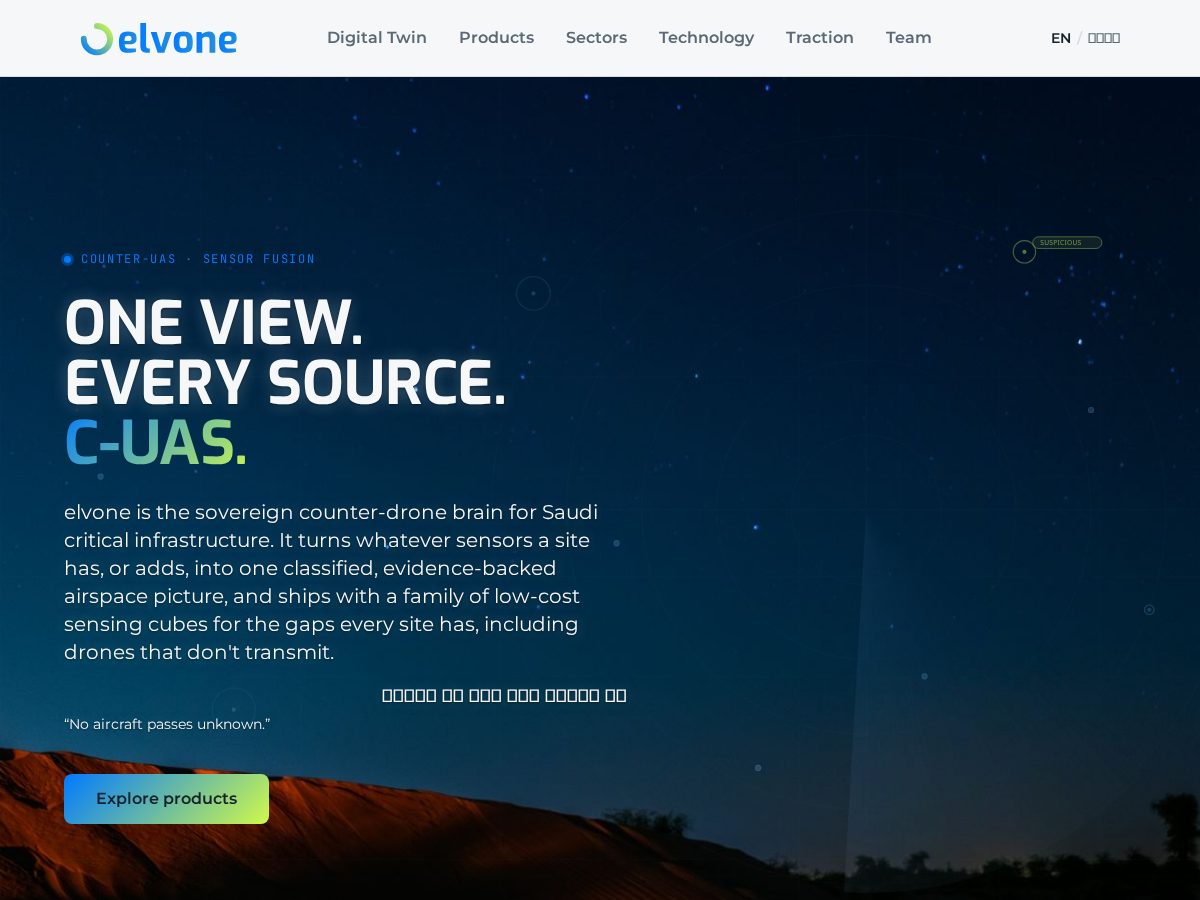 Landing-page snapshot of elv.one