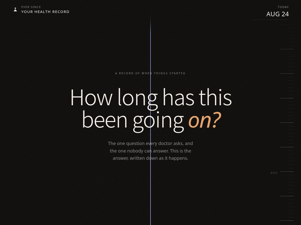 Landing-page snapshot of ever-since.app