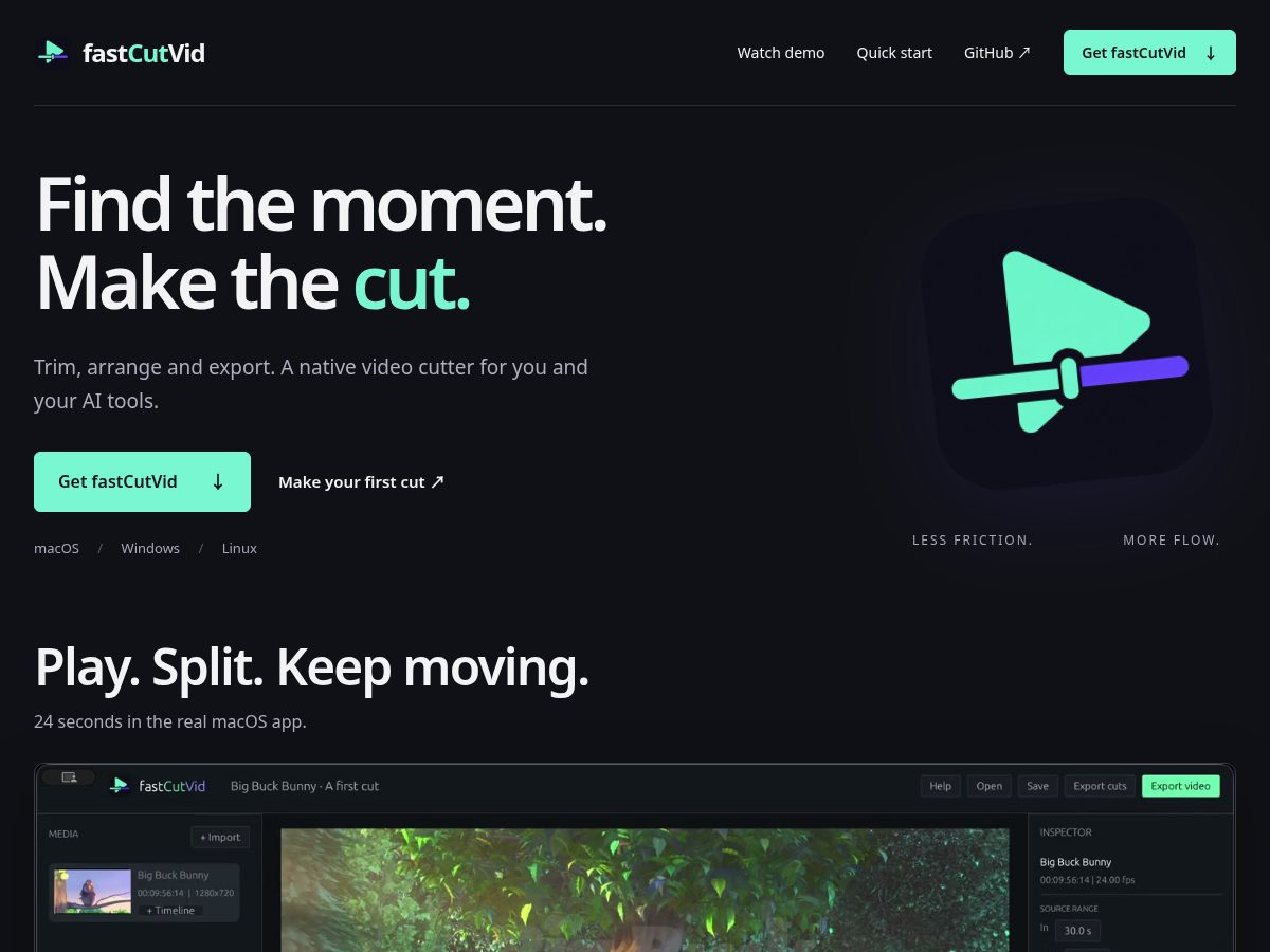Landing-page snapshot of fastcutvid.com
