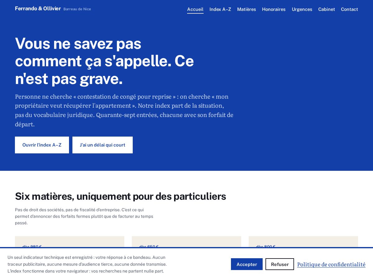 Landing-page snapshot of ferrandoollivier.digital