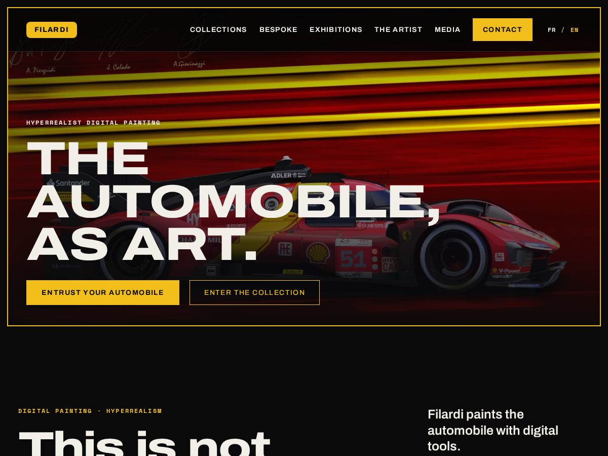 Landing-page snapshot of filardi-art.com