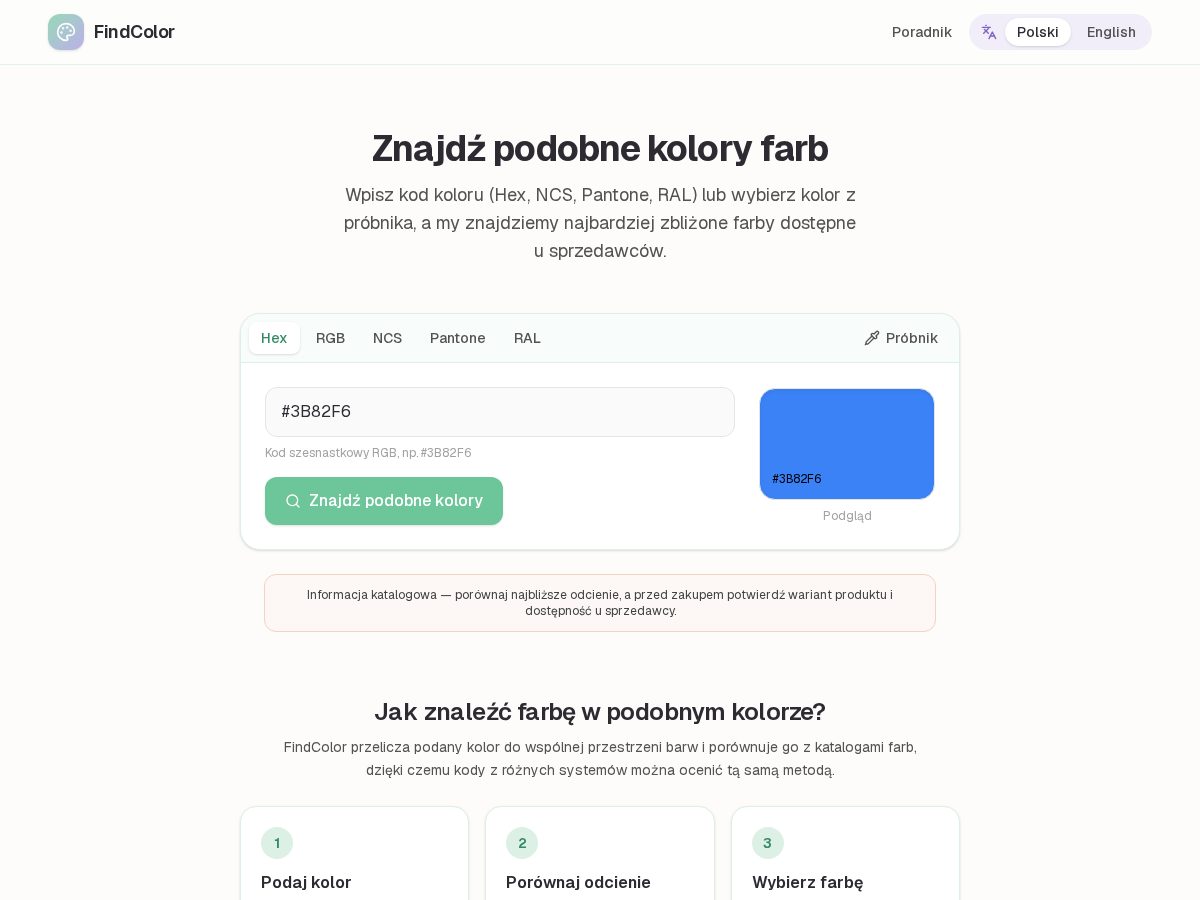 Landing-page snapshot of findcolor.org